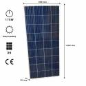 Auto Label Panel Solar Portátil Policristalino 175W 12V, 1485x668x30 mm., 36 células, Alta Eficiencia