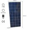 Auto Label Placa Solar Policristalina 12V 175W, 1485x668x30 mm., 36 células, Alta Eficiencia