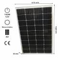 Auto Label Panel Solar Portátil Monocristalino 100W 12V, 1020x670 mm., Grosor 35 mm., 32 células, Alta Eficiencia 14,4%